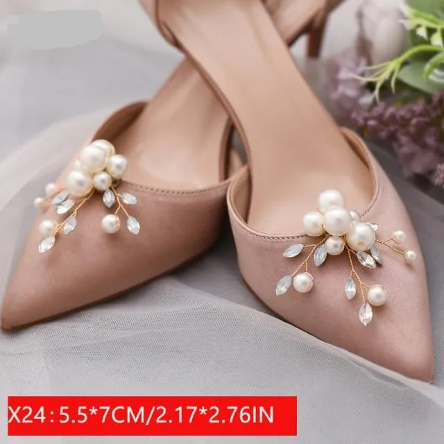 2pcs New Rhinestone Wedding High Heels Fashion Shoe Decoration Clip