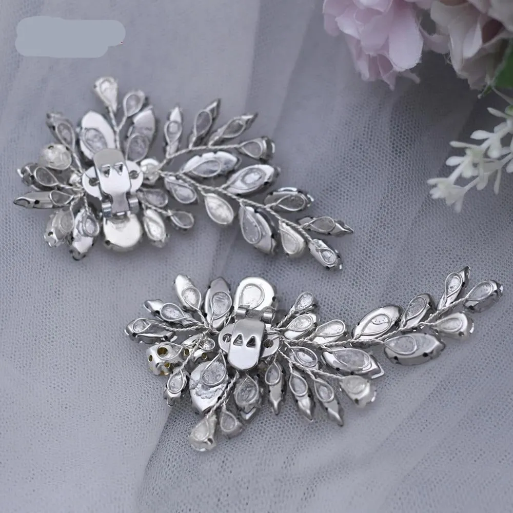 2pcs New Rhinestone Wedding High Heels Fashion Shoe Decoration Clip