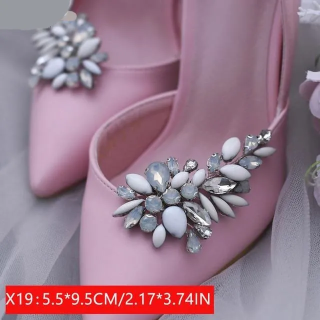 2pcs New Rhinestone Wedding High Heels Fashion Shoe Decoration Clip