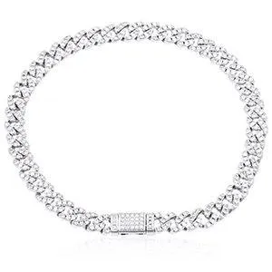 6mm Iced Out Bling CZ Cuban Link Chain Bracelet Full Crystal Rhinestones Clasp Bracelet Jewelry