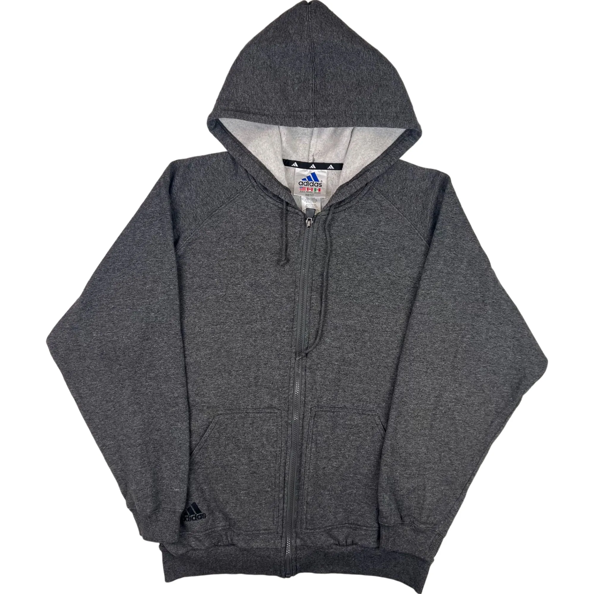 Adidas 90's Zip-Up Hooded Sweatshirt Grey