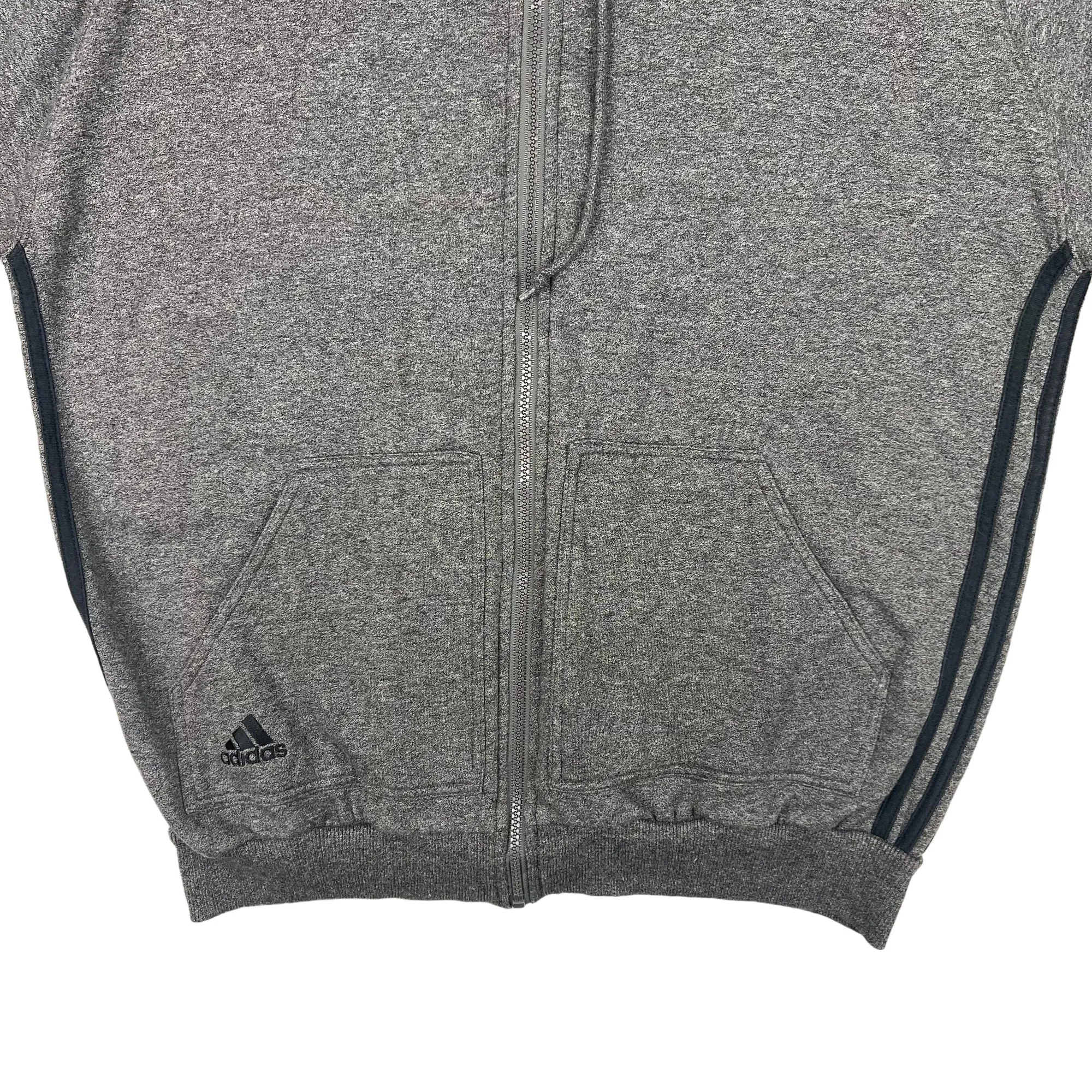 Adidas 90's Zip-Up Hooded Sweatshirt Grey