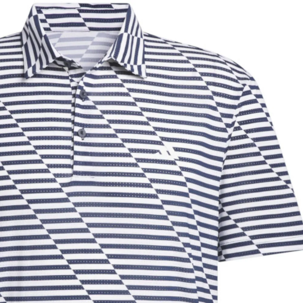 adidas Mesh Print Polo Shirt - Collegiate Navy/White