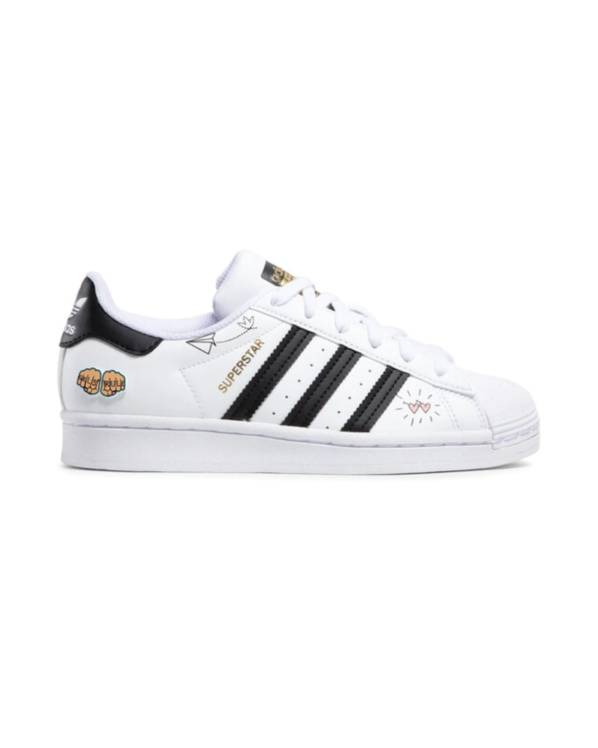 Adidas Superstar J Bianco Nero Patch