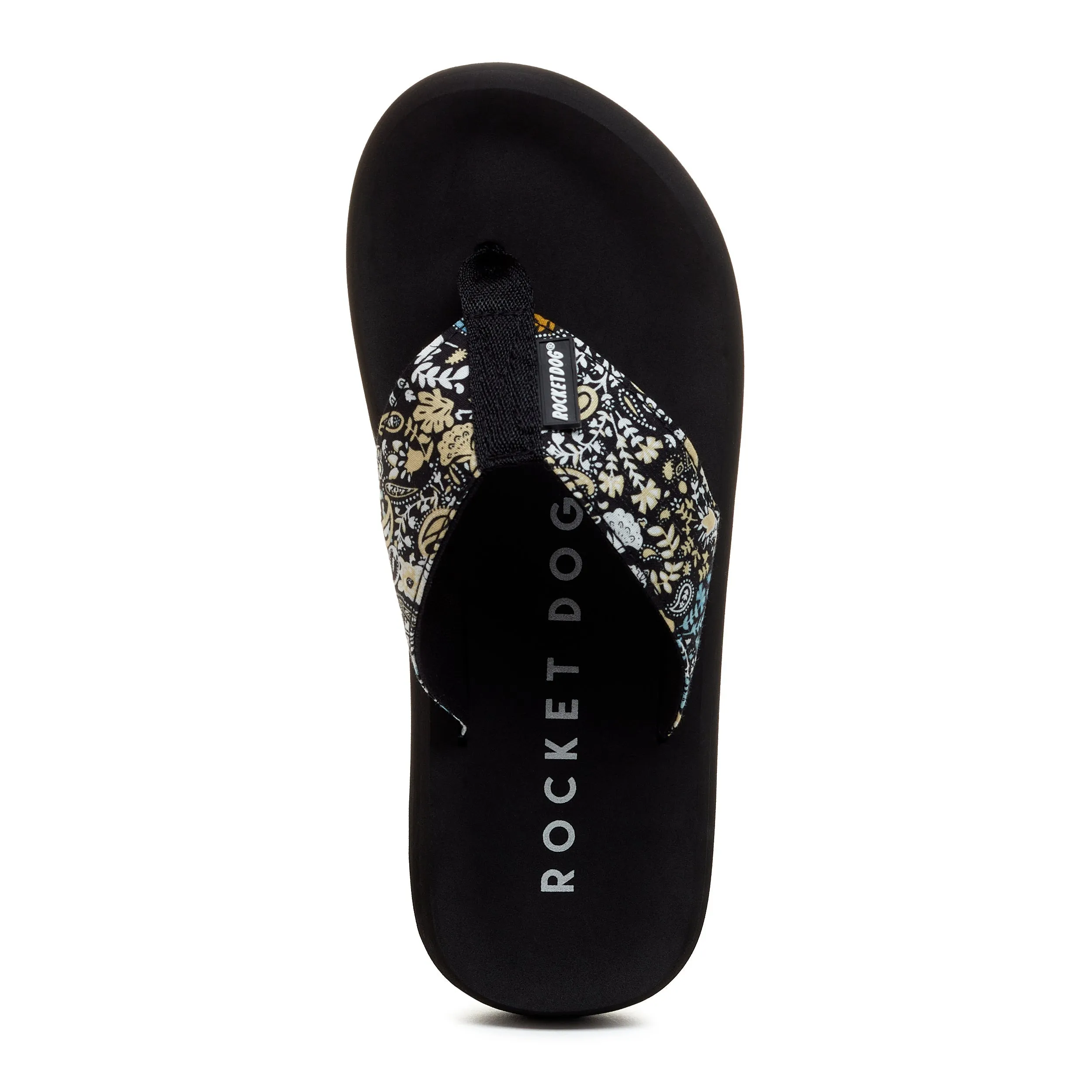 Adios Black Petite Floral Flip-Flops