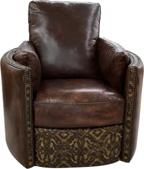 Axis Western Cowhide Swivel Glider Recliner