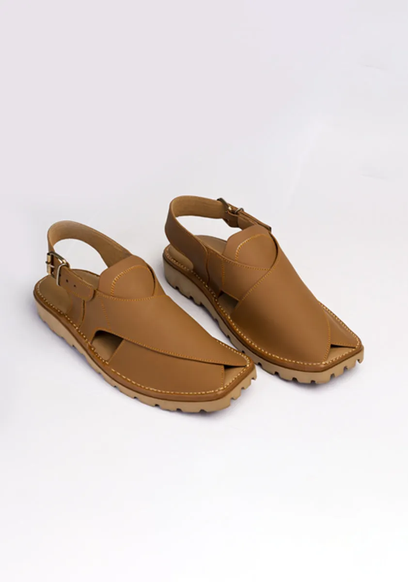 Basic Leather Mustard Peshaweri Chappal