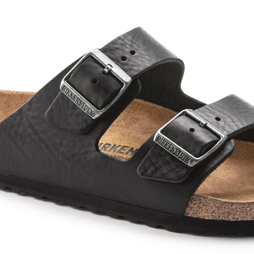 Birkenstock Arizona Grip Leather Vintage Wood Black Men's