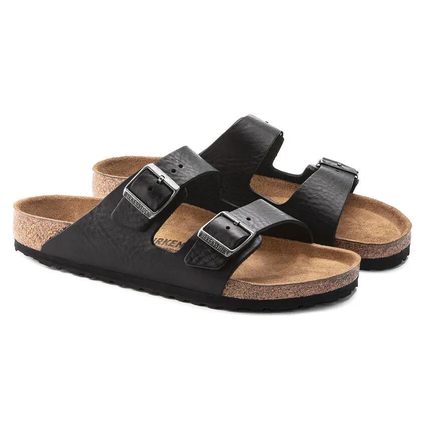 Birkenstock Arizona Grip Leather Vintage Wood Black Men's