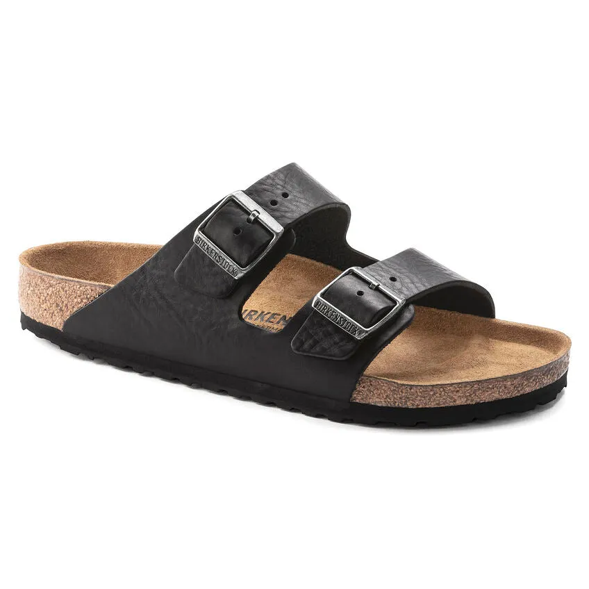 Birkenstock Arizona Grip Leather Vintage Wood Black Men's