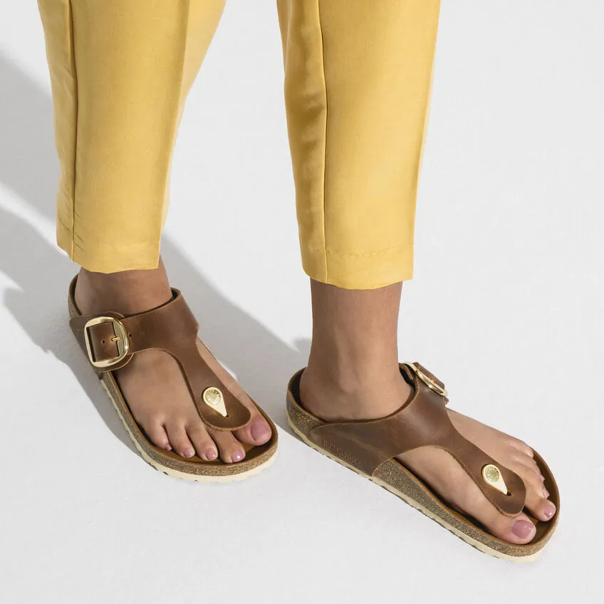 BIRKENSTOCK GIZEH BIG BUCKLE COGNAC OILED LEATHER