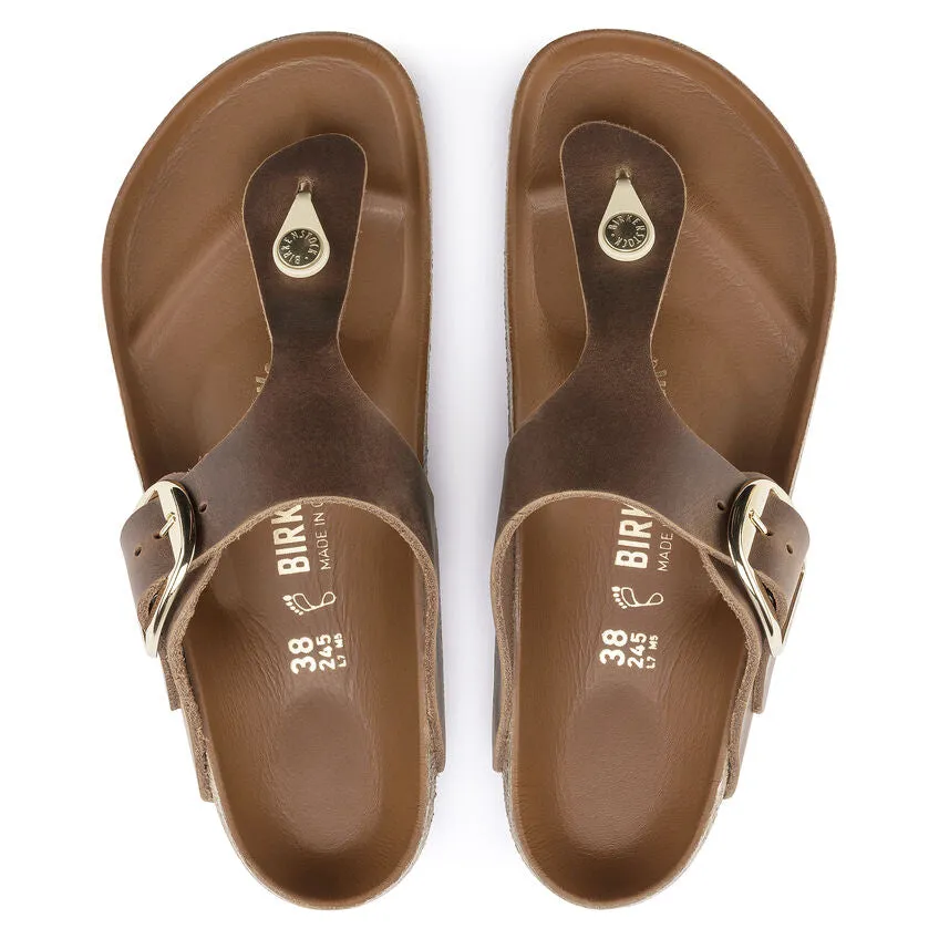 BIRKENSTOCK GIZEH BIG BUCKLE COGNAC OILED LEATHER