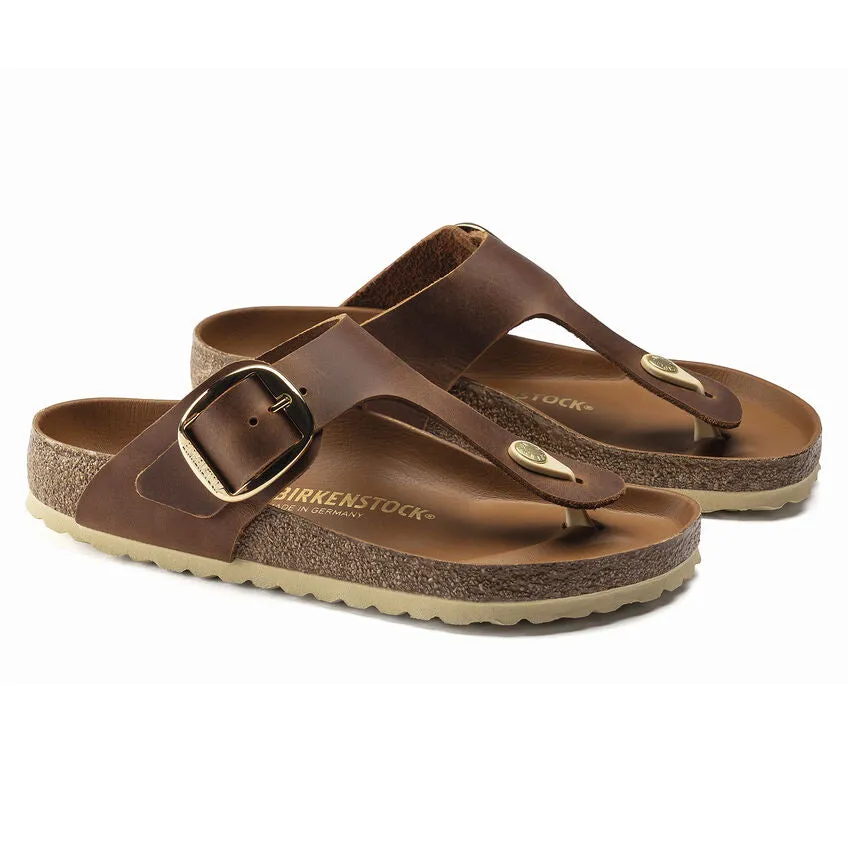 BIRKENSTOCK GIZEH BIG BUCKLE COGNAC OILED LEATHER