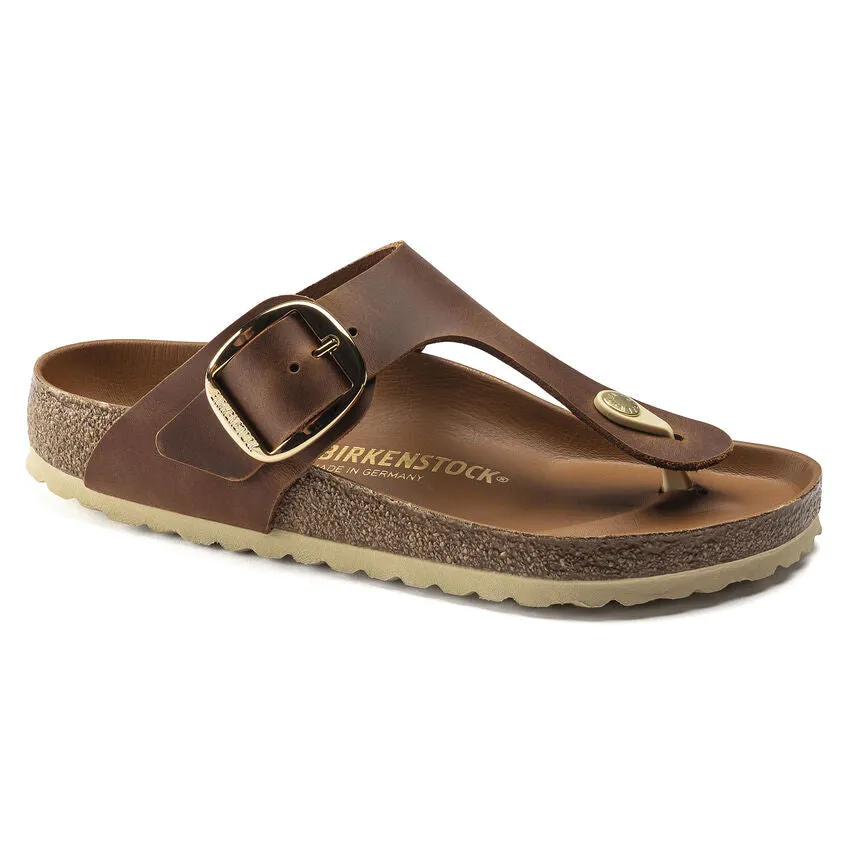 BIRKENSTOCK GIZEH BIG BUCKLE COGNAC OILED LEATHER