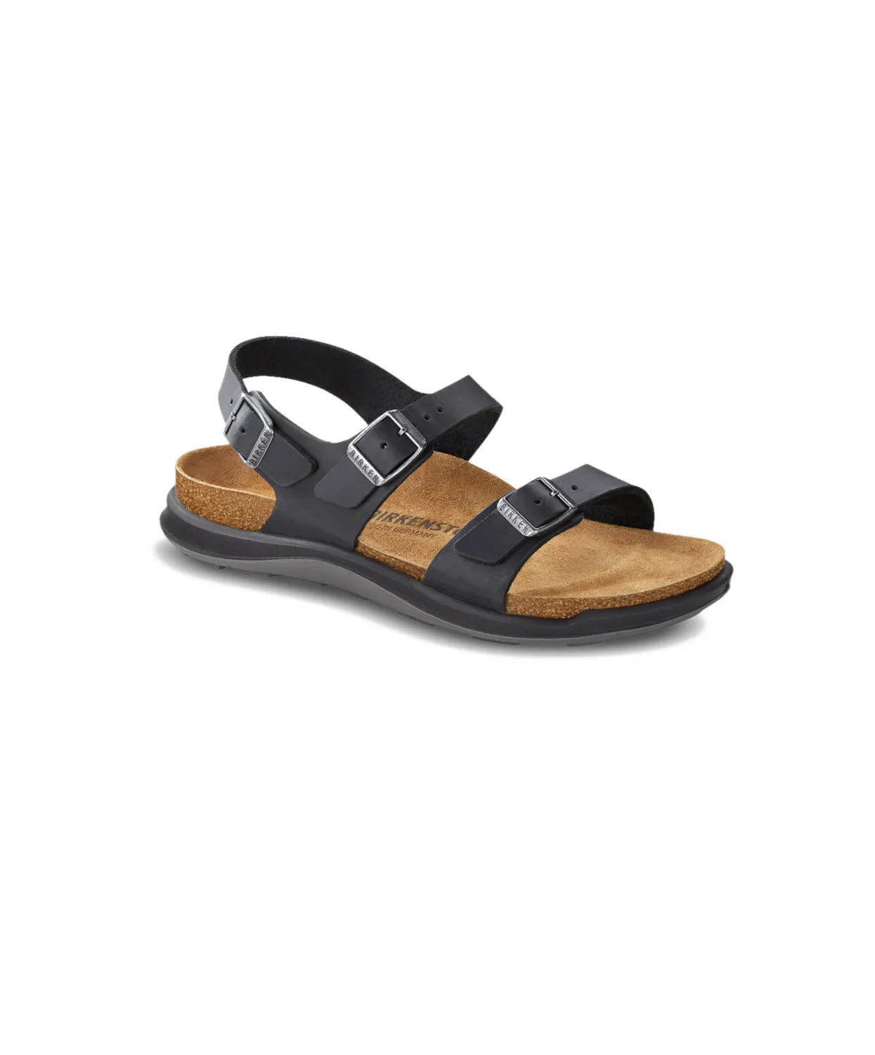 Birkenstock Sonora Cross Town Oiled Leather Black Sandals