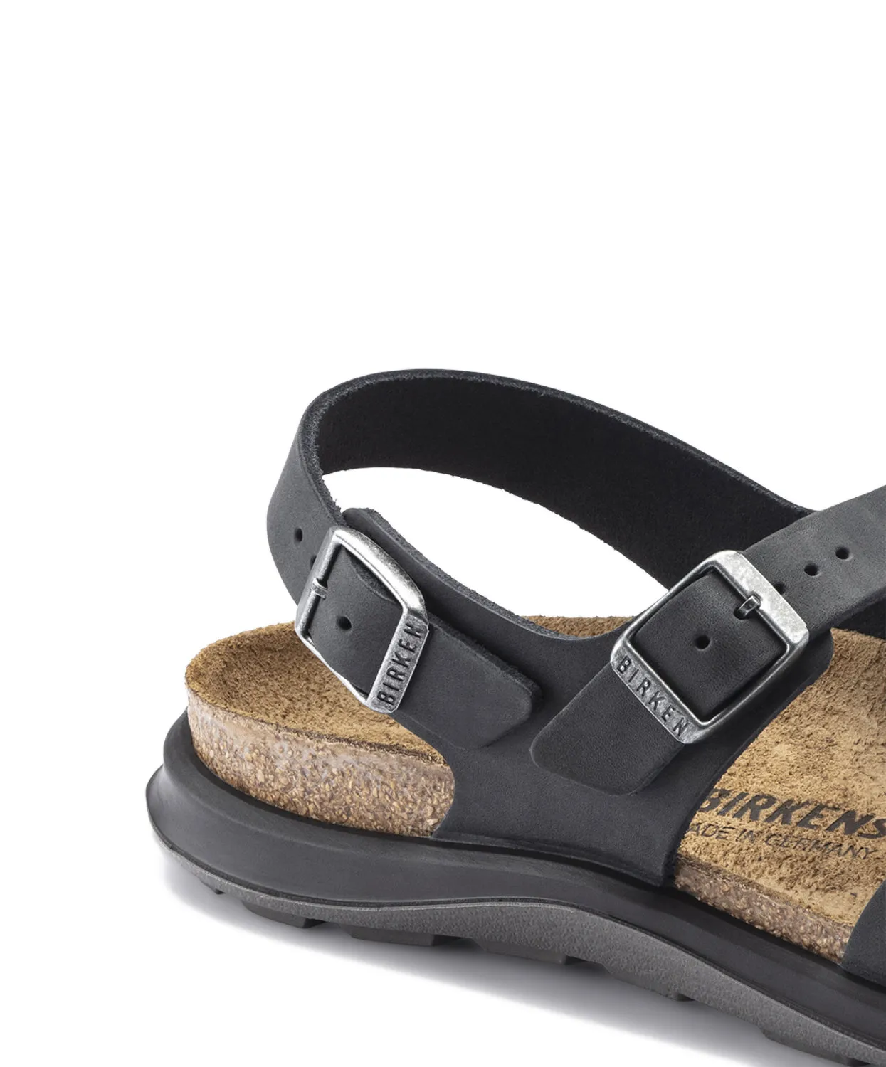 Birkenstock Sonora Cross Town Oiled Leather Black Sandals