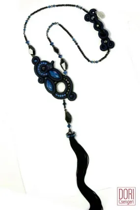 Blue Glam Tassel Necklace