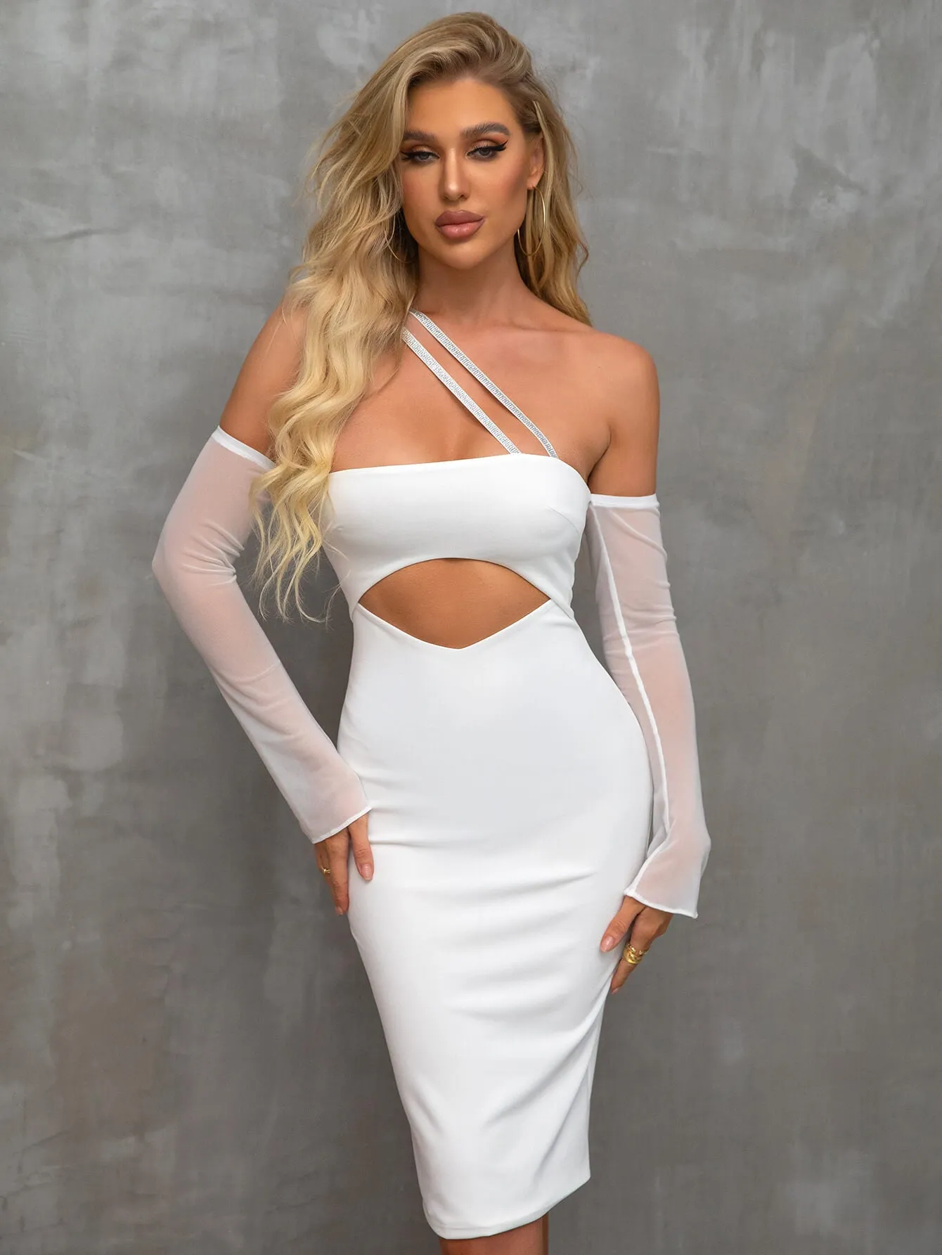 Boning Solid Halter Trendy Tie Satin Dress