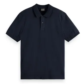 Boys Garment-Dyed Short-Sleeved Navy Pique Polo