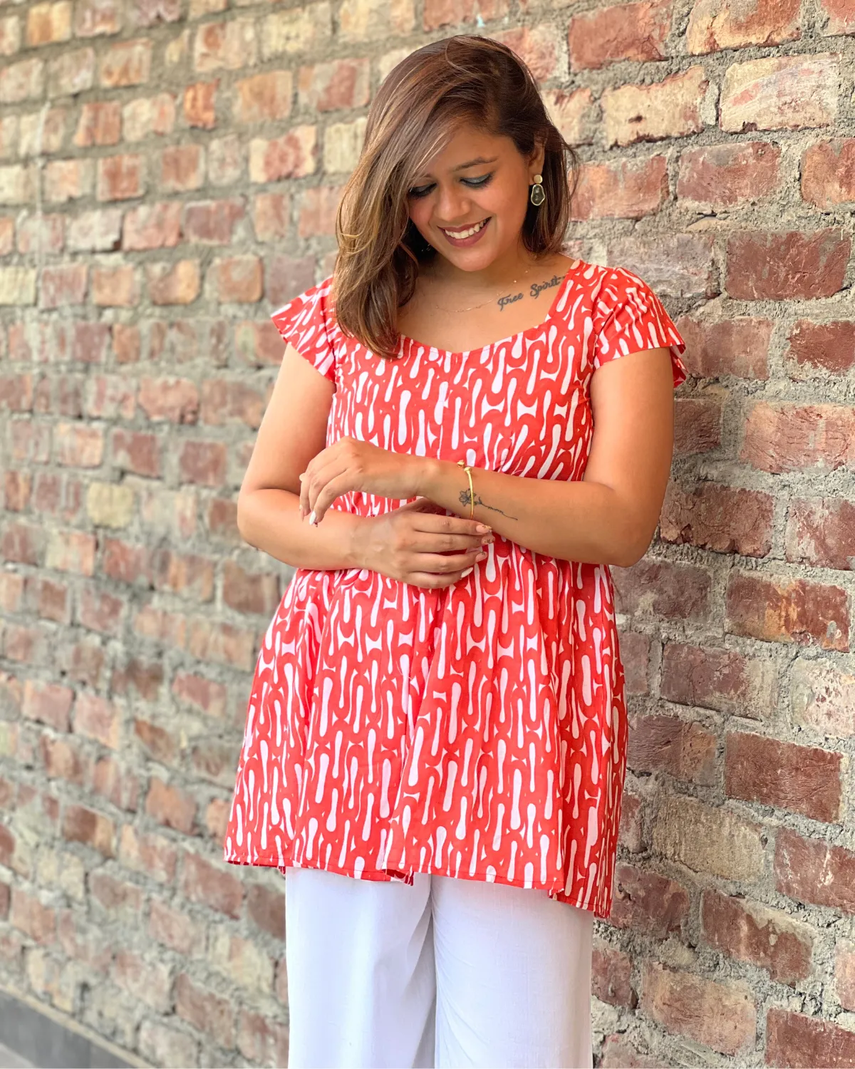 Bright Zig Zag Frill Top