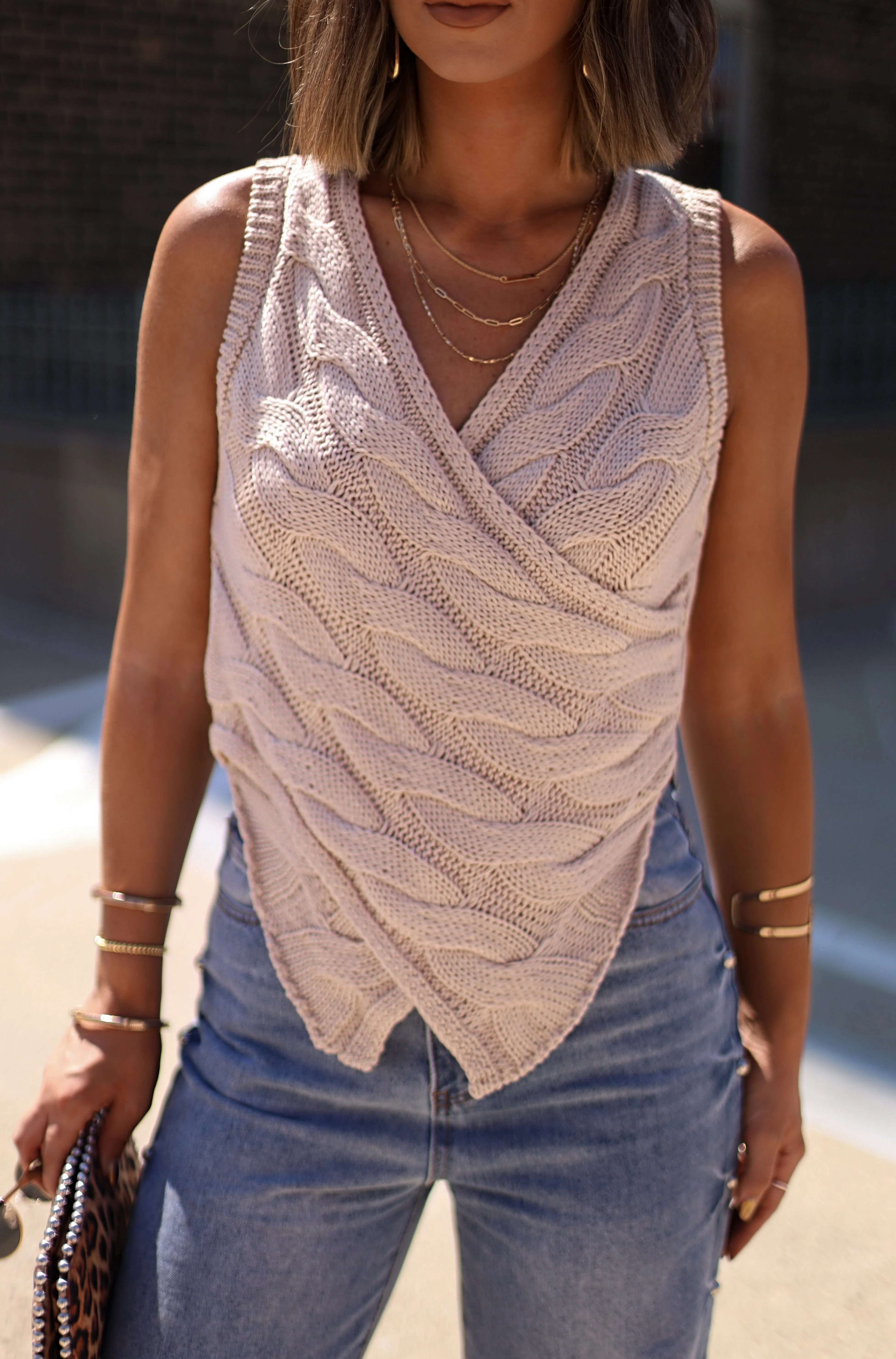 Cable Wrap Sweater Tank