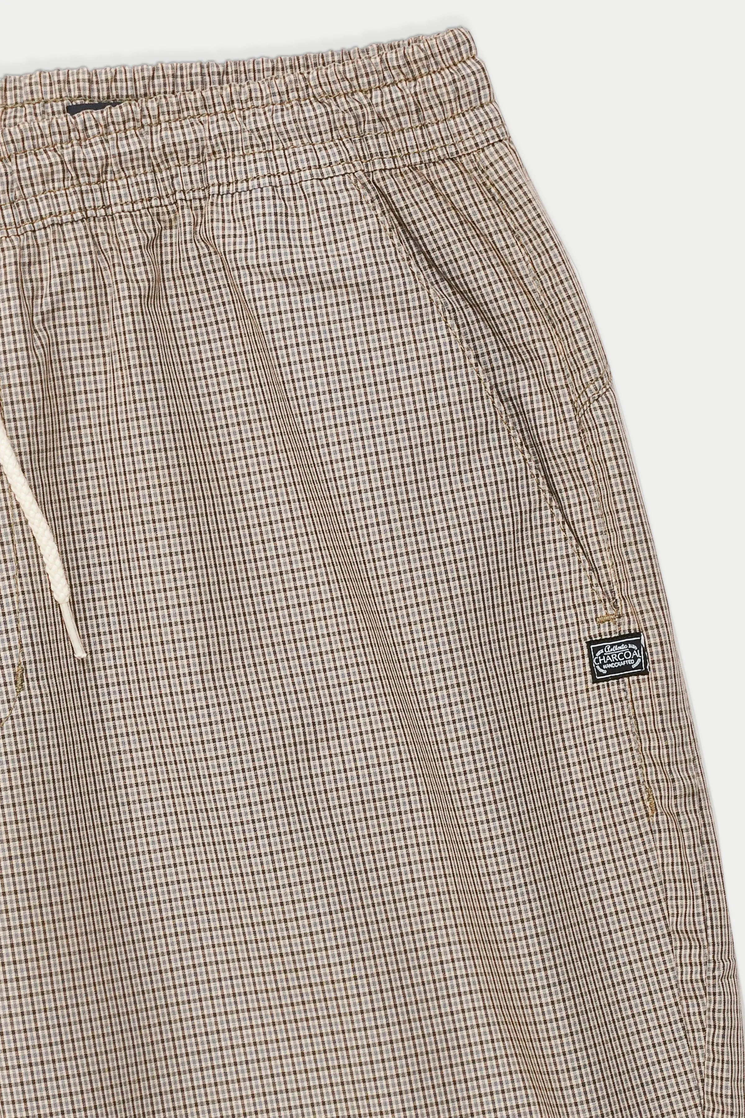 CASUAL JOGGER TROUSER LIGHT KHAKI CHECK