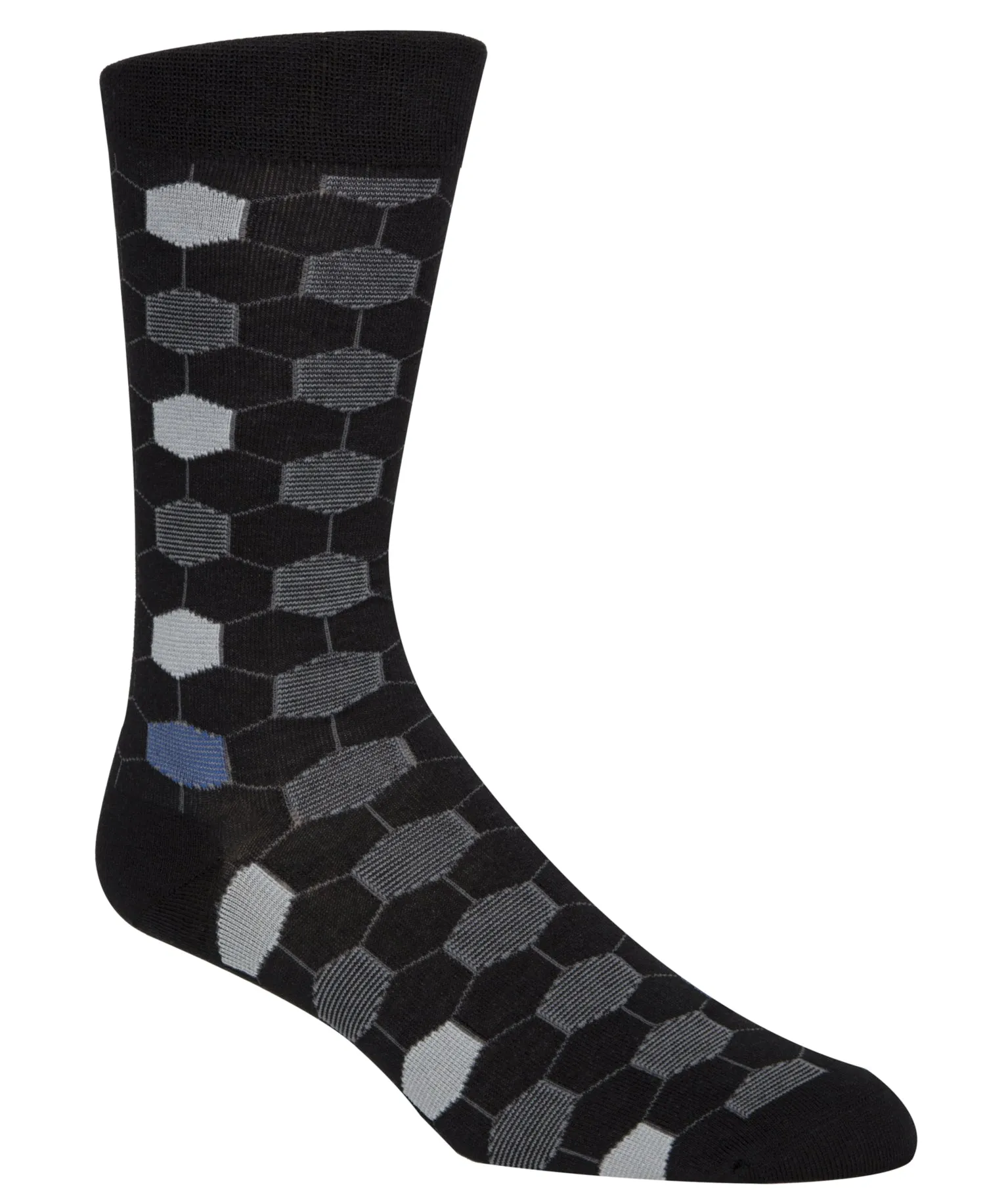 Cole Haan Men's Polygon Socks, Black, Shoe Size 7-12