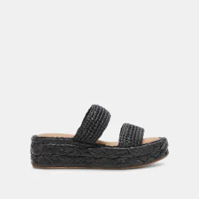 CORLA SANDALS ONYX RAFFIA