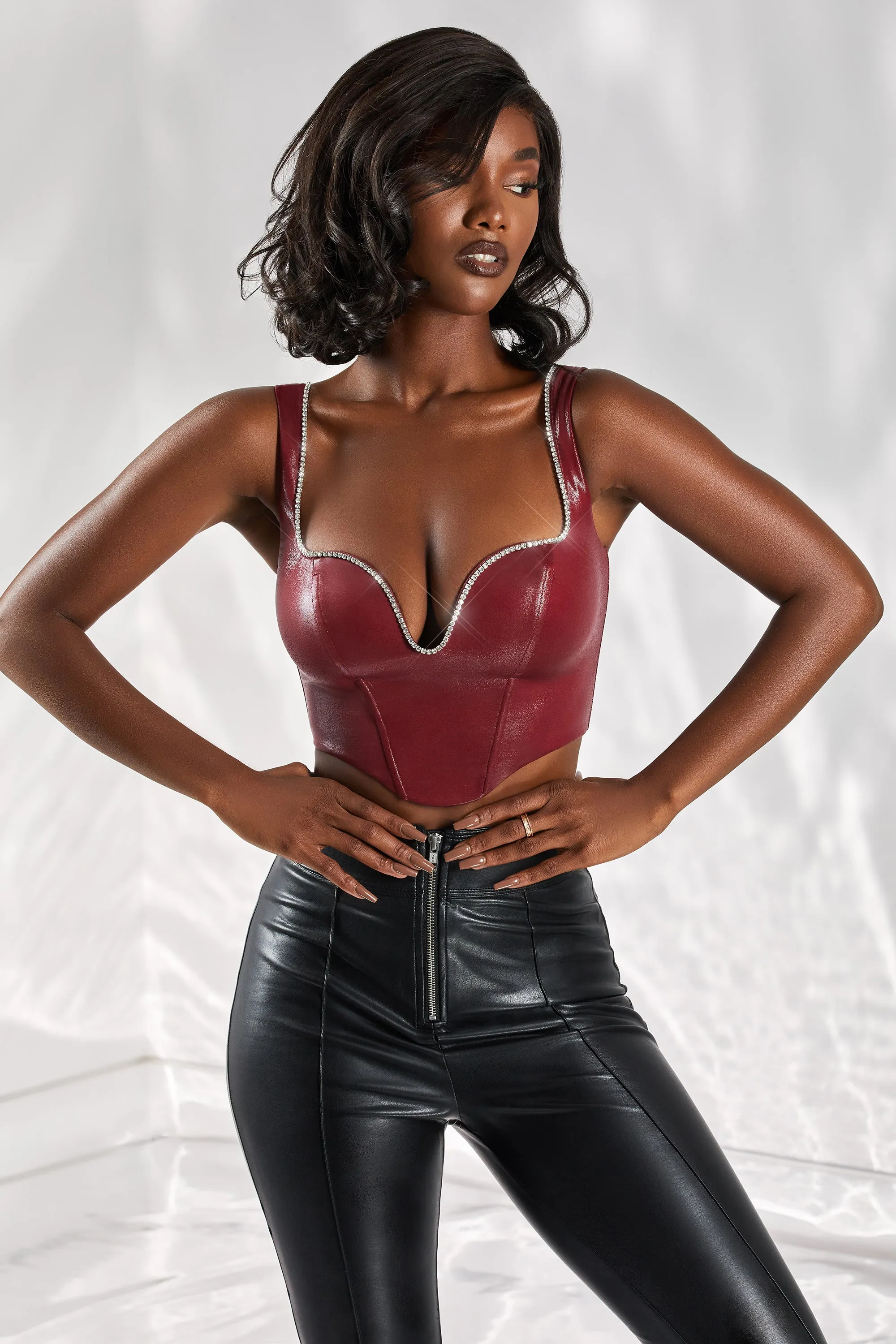 Corset Top in Burgundy