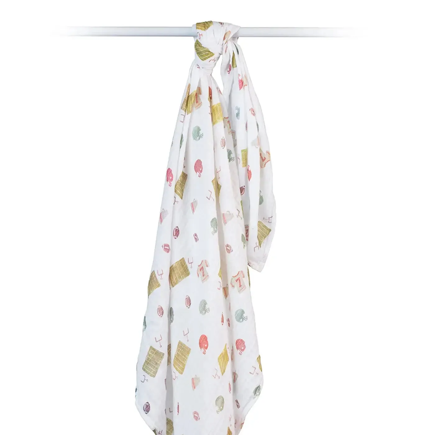 Cotton Muslin Swaddle Blanket - Football | Lulujo