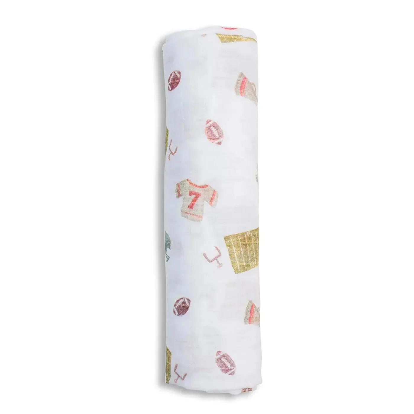 Cotton Muslin Swaddle Blanket - Football | Lulujo