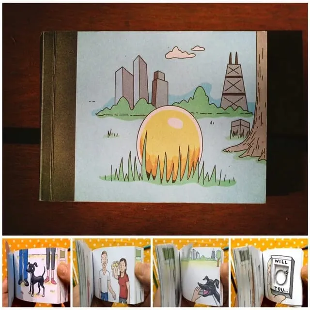 Creative Comic Proposal Flip Book with Finger Ring Space