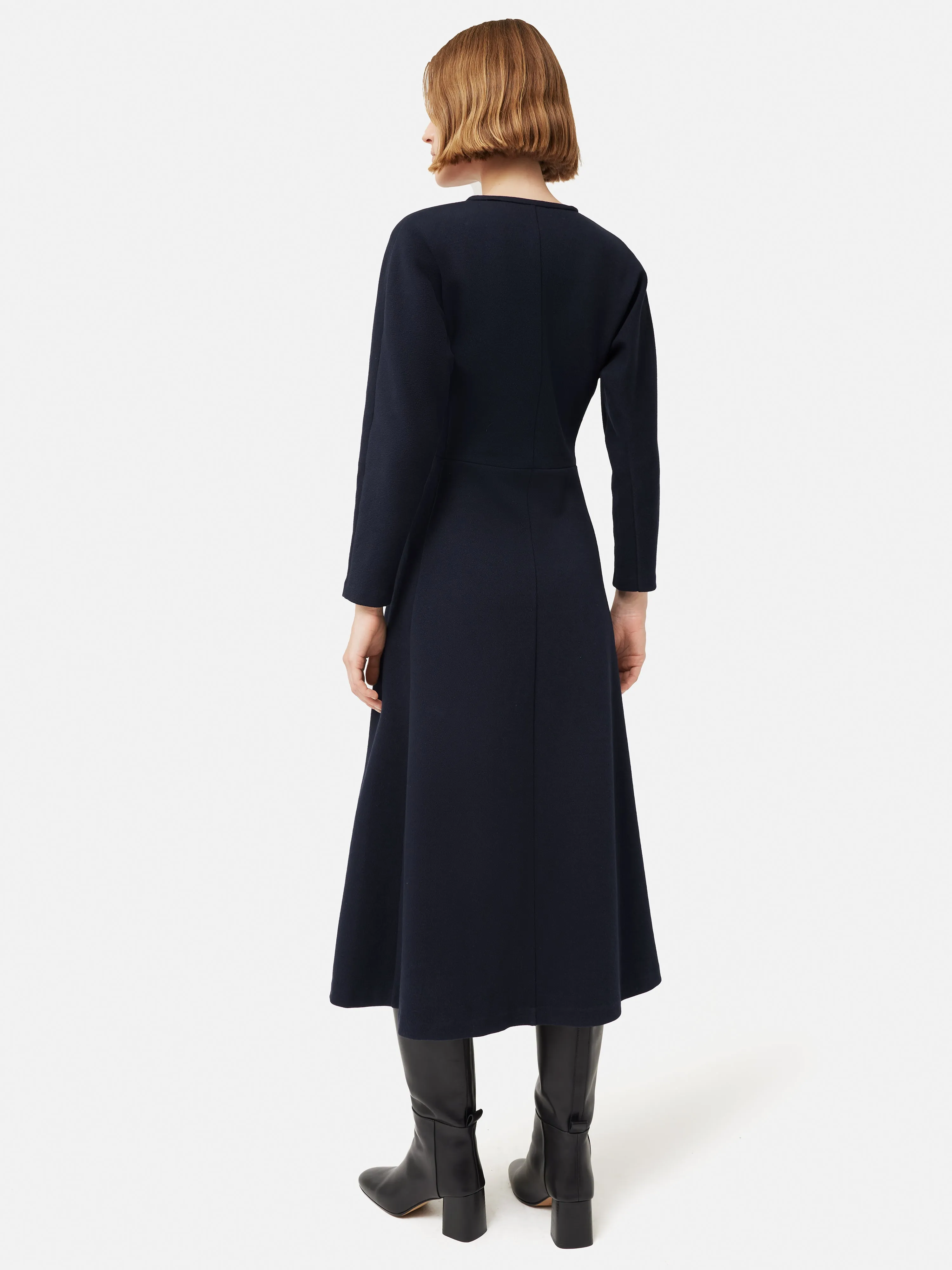 Crepe Jersey Zip Dress | Navy