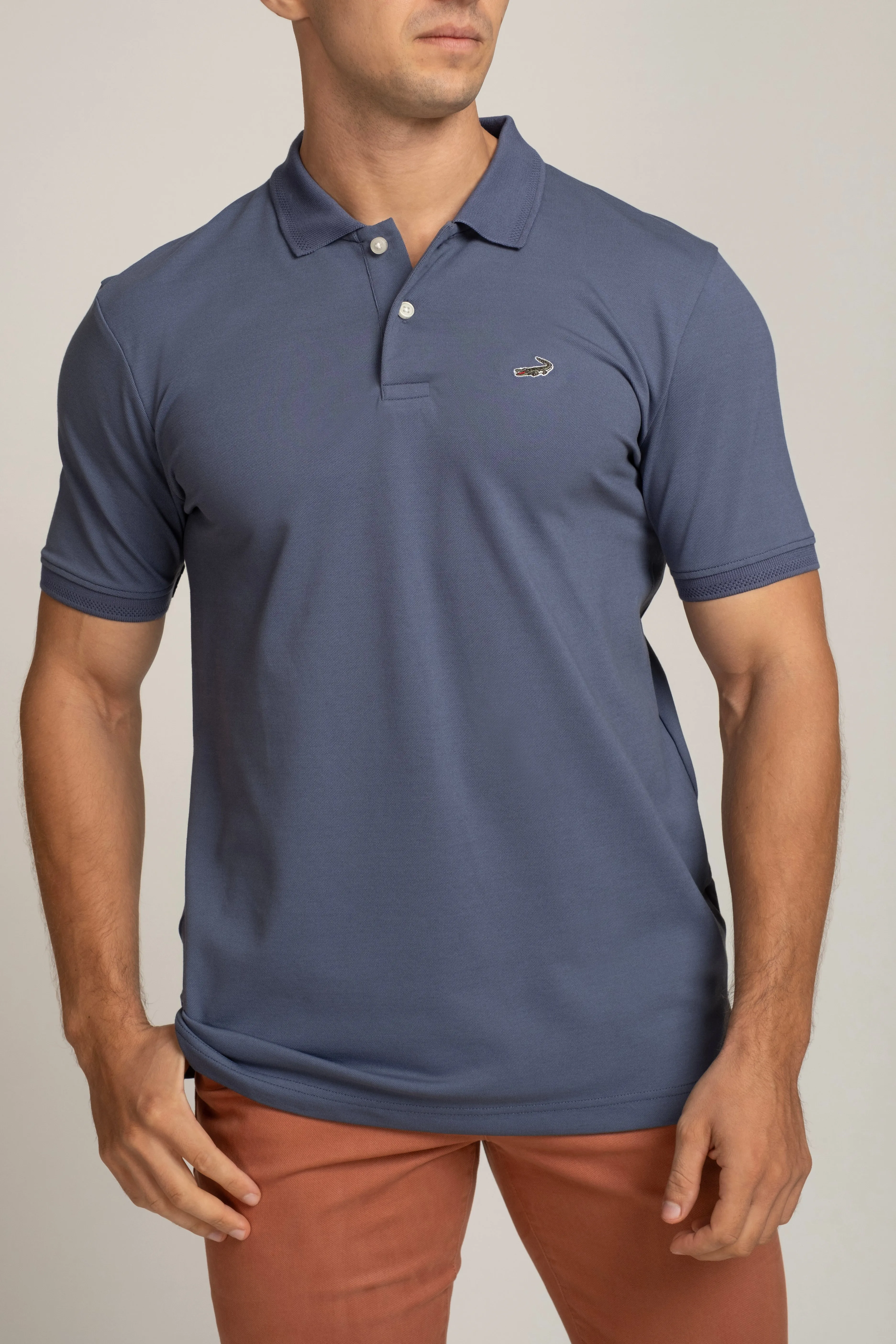 Crocodile Polo T-Shirts Blue - Wedgewood