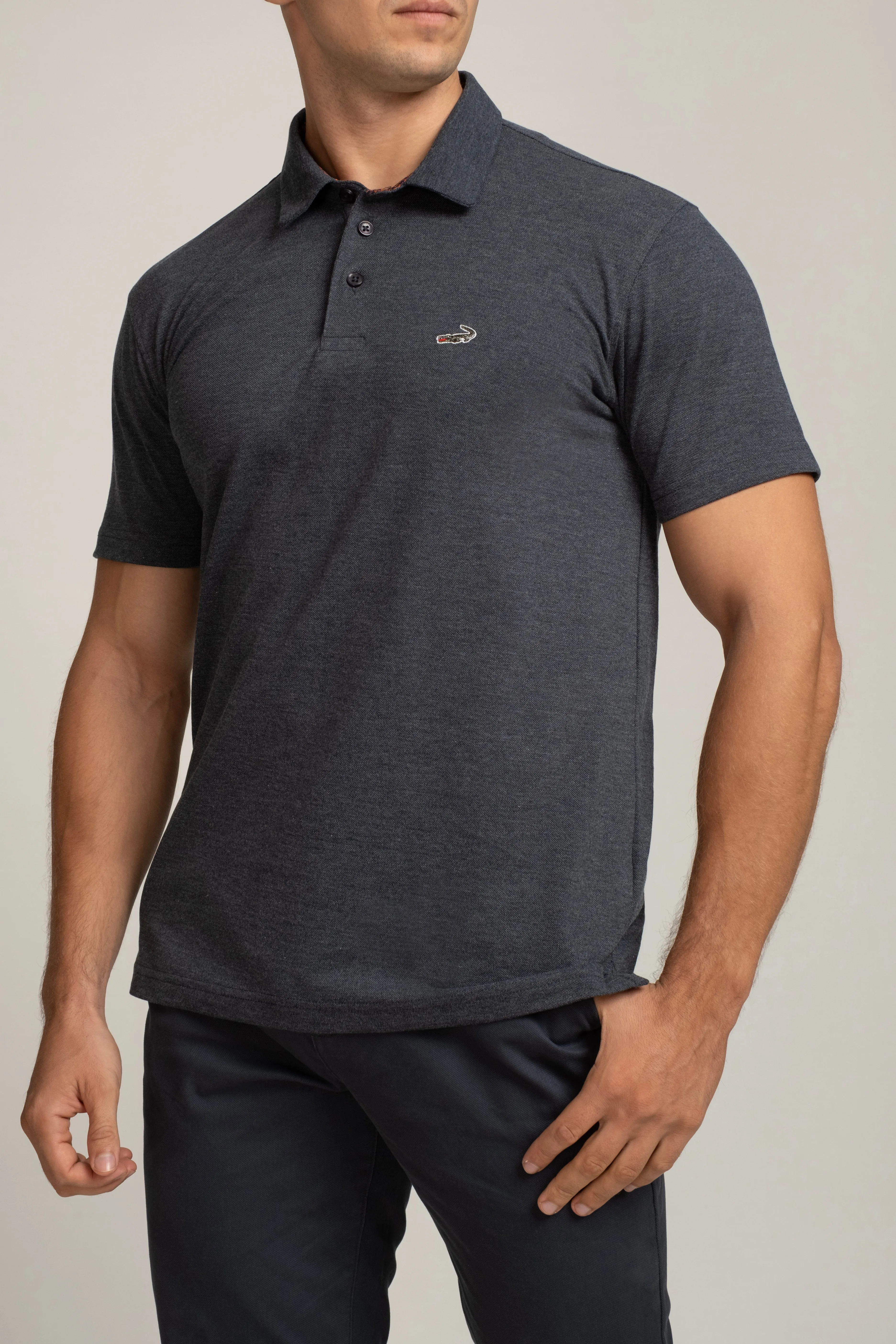 Crocodile Slim Fit Polo T Shirt Blue - Blue Nights