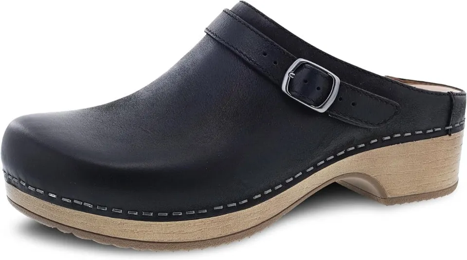 Dansko Berry Black Burnished Nubuck Leather Clog