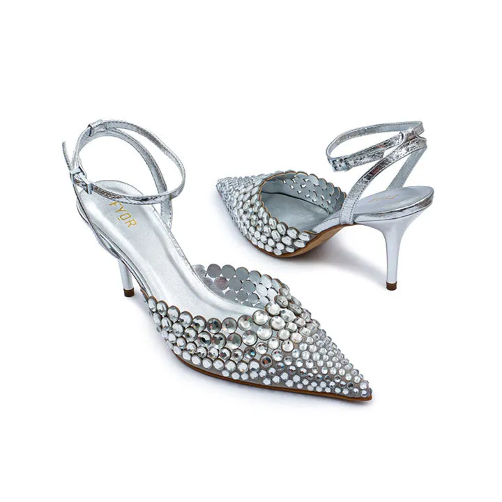 Diamante Detail Pointed Heel BWR 079