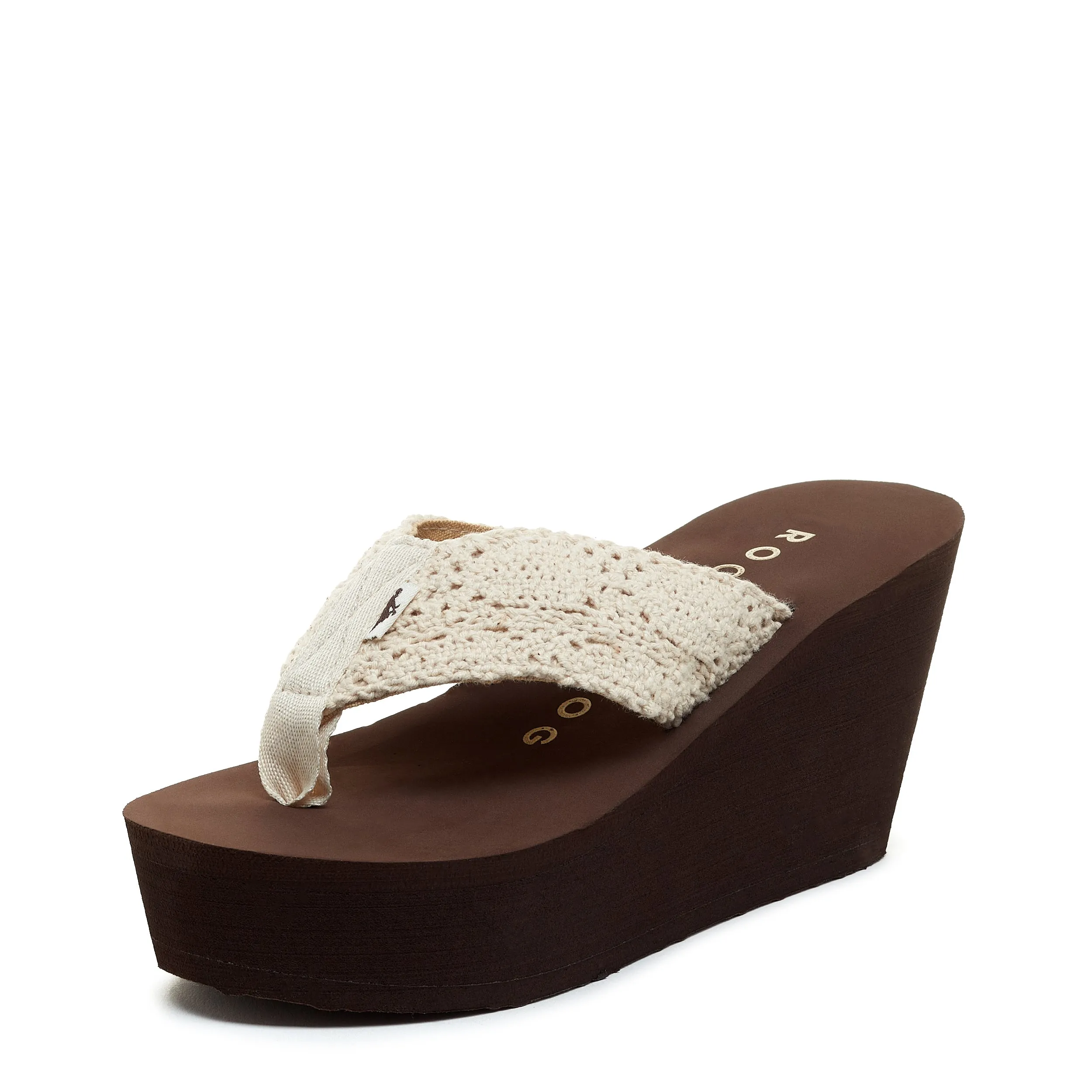 Diver Natural Crochet Wedge Flip Flop