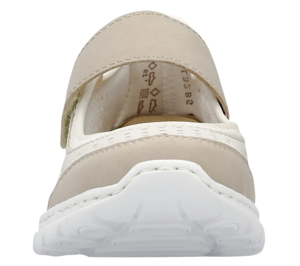 Espadrile sport, dama, RIEKER MEMOSOFT, L32B5-81 alb, piele ecologica