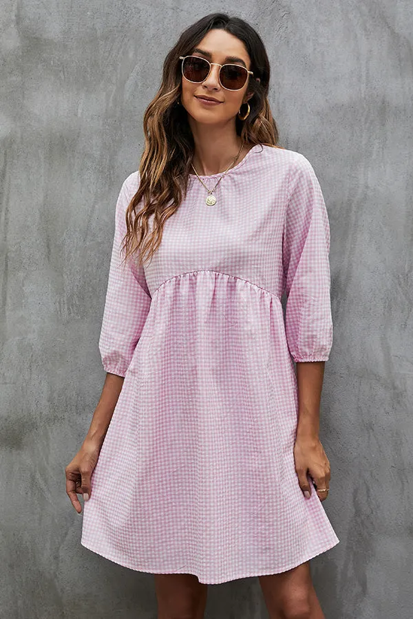 Fashion Dots Print Trendy V Neck Casual Dress