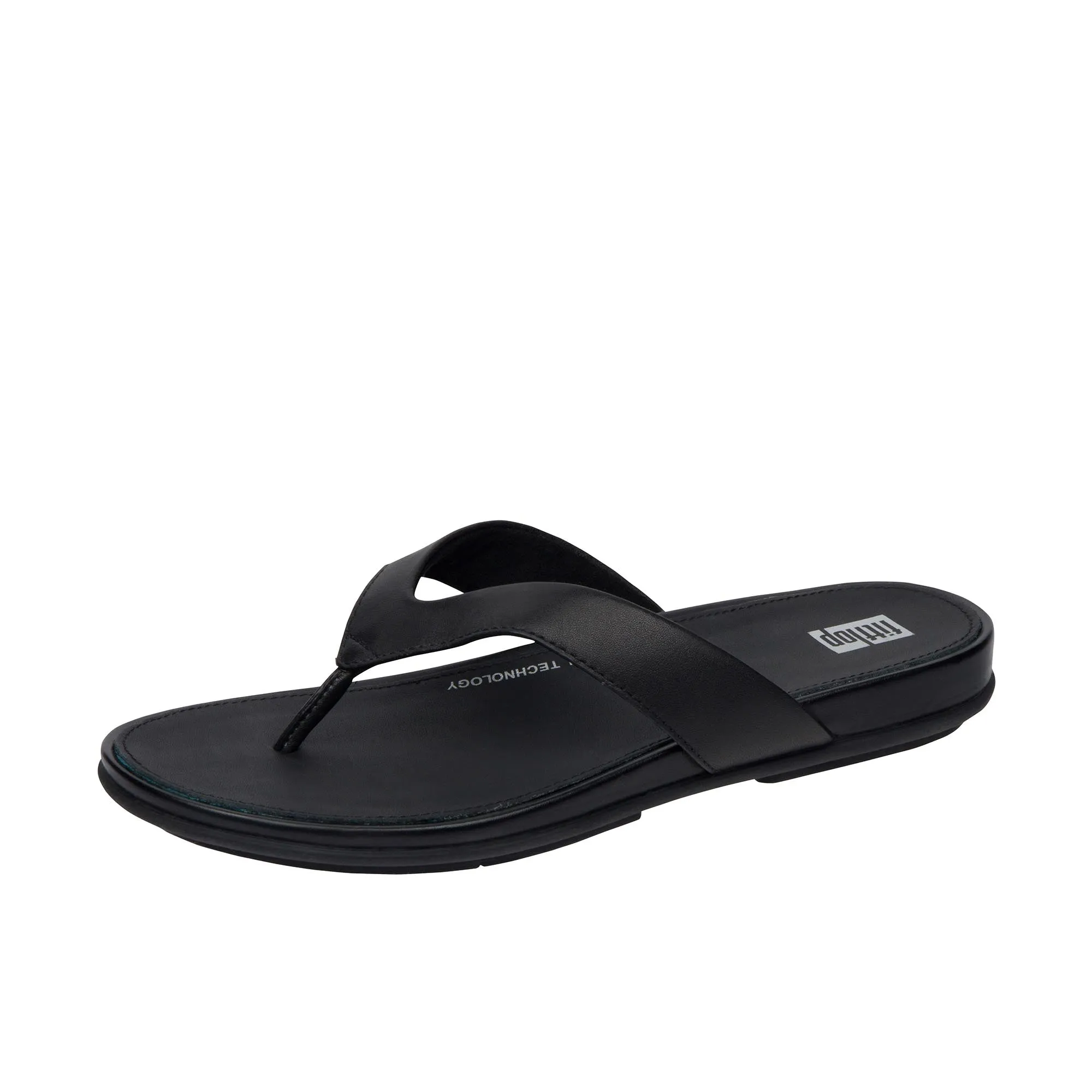 FitFlop Womens Gracie Leather Flip-Flops Black