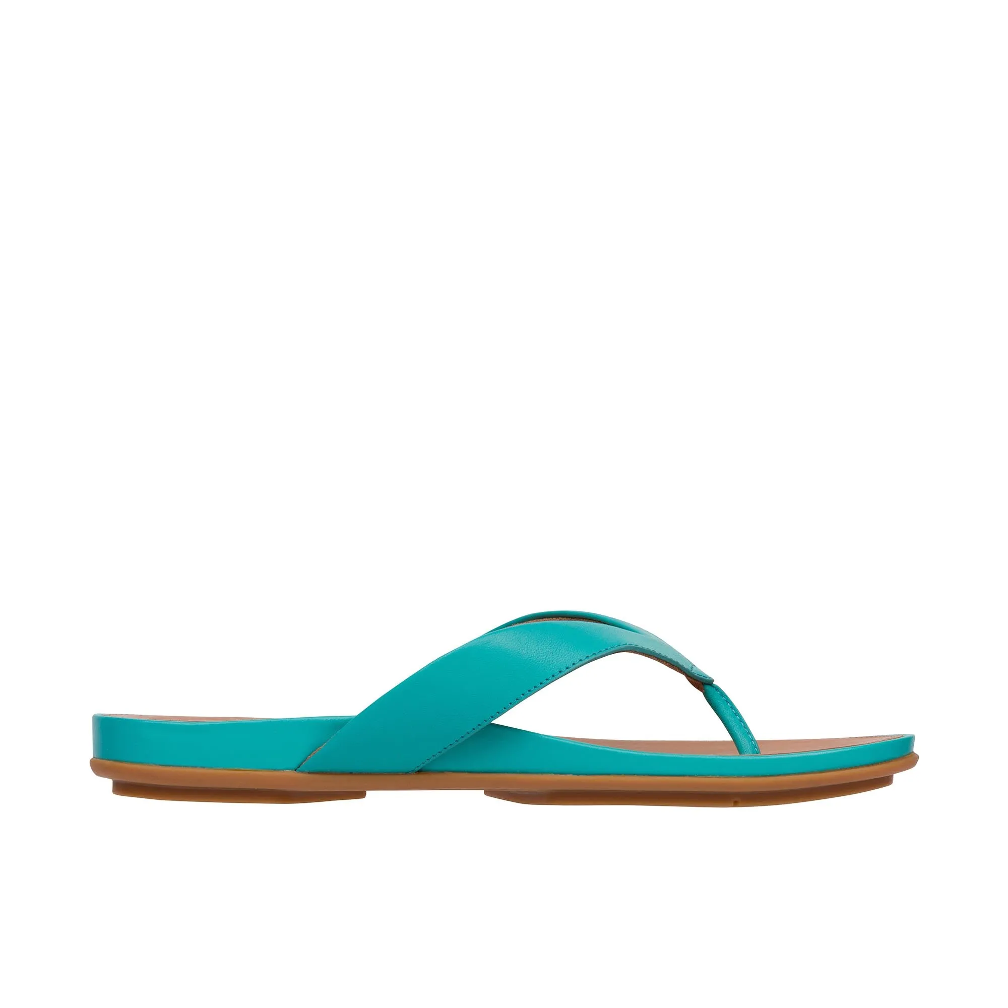 FitFlop Womens Gracie Leather Flip-Flops Tahiti Blue