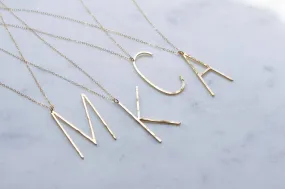 Gold Large Letter Necklace, Large Initial Necklace