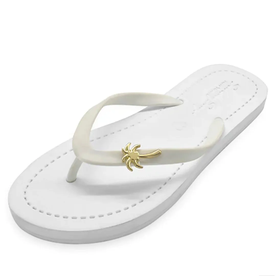 Gold Palm Tree- Studs Charm Big Kids Flip Flops Sandal