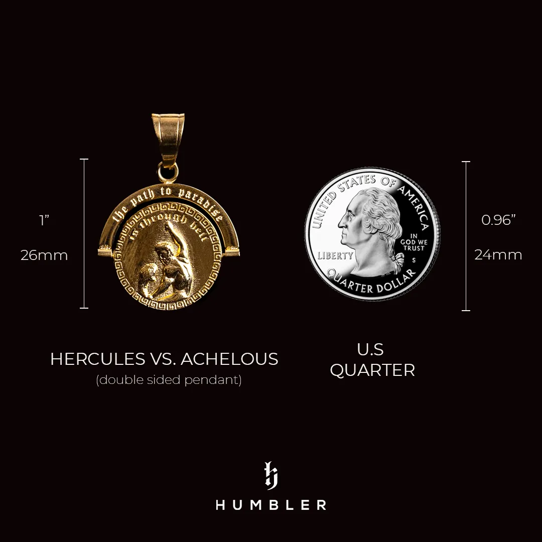 Hercules vs. Achelous - Double Sided Pendant ( Silver )