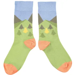 Ladies Green Mountains Organic Cotton Ankle Socks