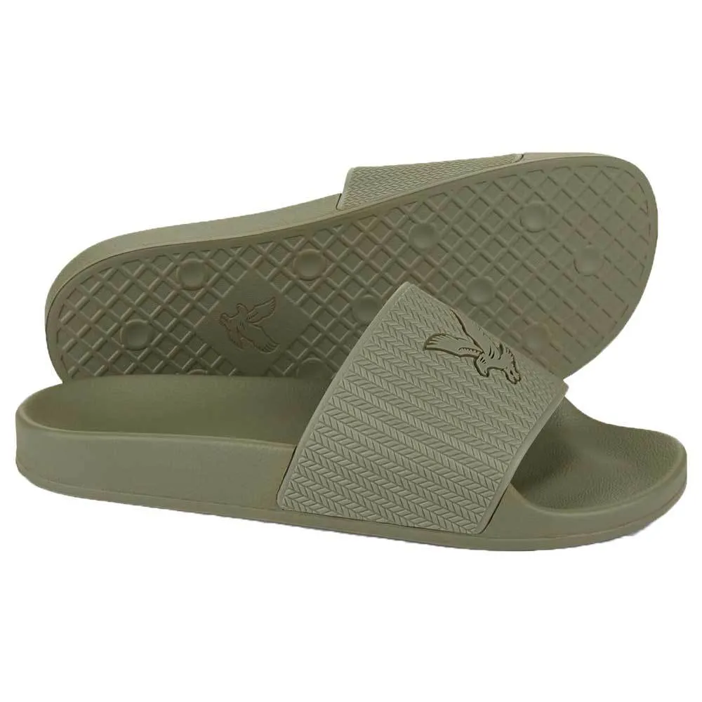 Lyle And Scott Thomson Pool Sliders - Vetiver Olive