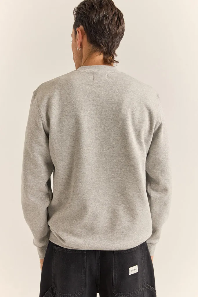 Men's Brand Fleece Crew - Grey Heather