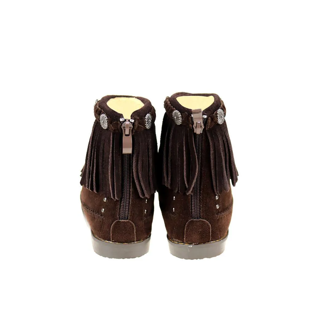 Montana West Fringe Trim Western Booties