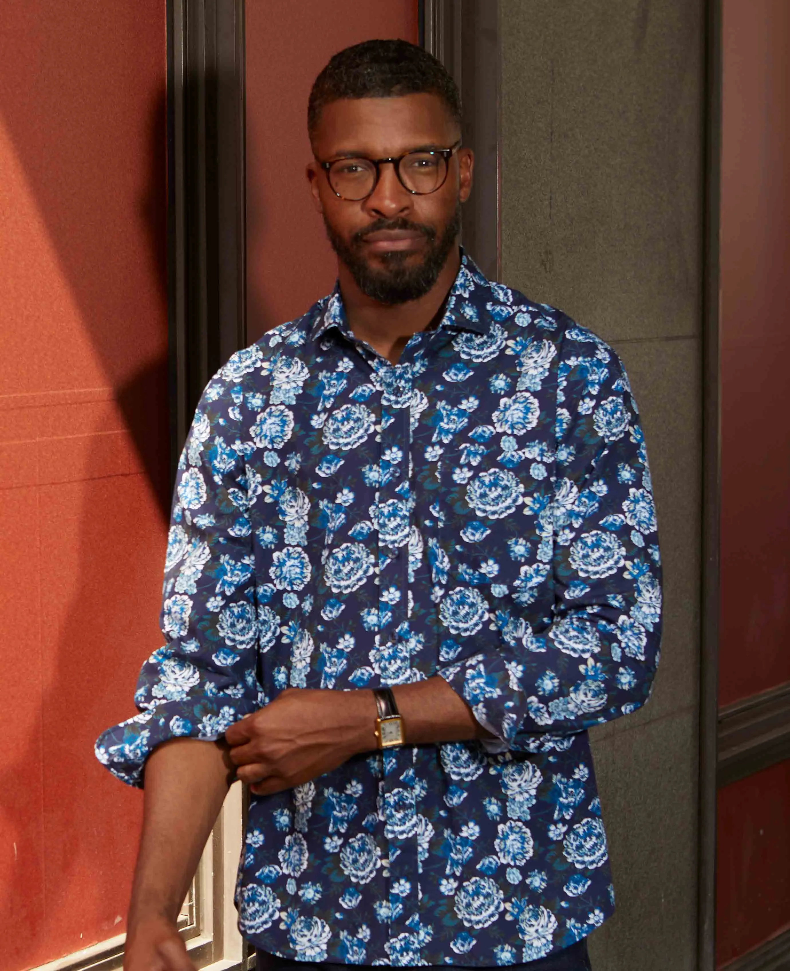 Navy Floral Shirt